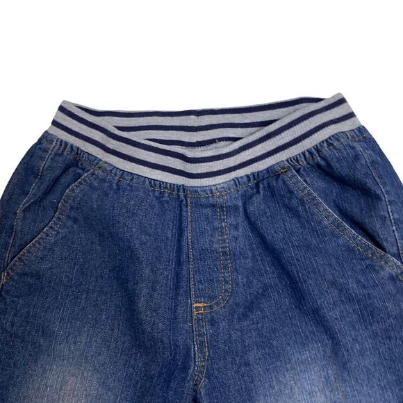 P.S. Girl's Size 12 Blue denim jogger Knit waist pull on 9" jean shorts - Picture 3 of 13